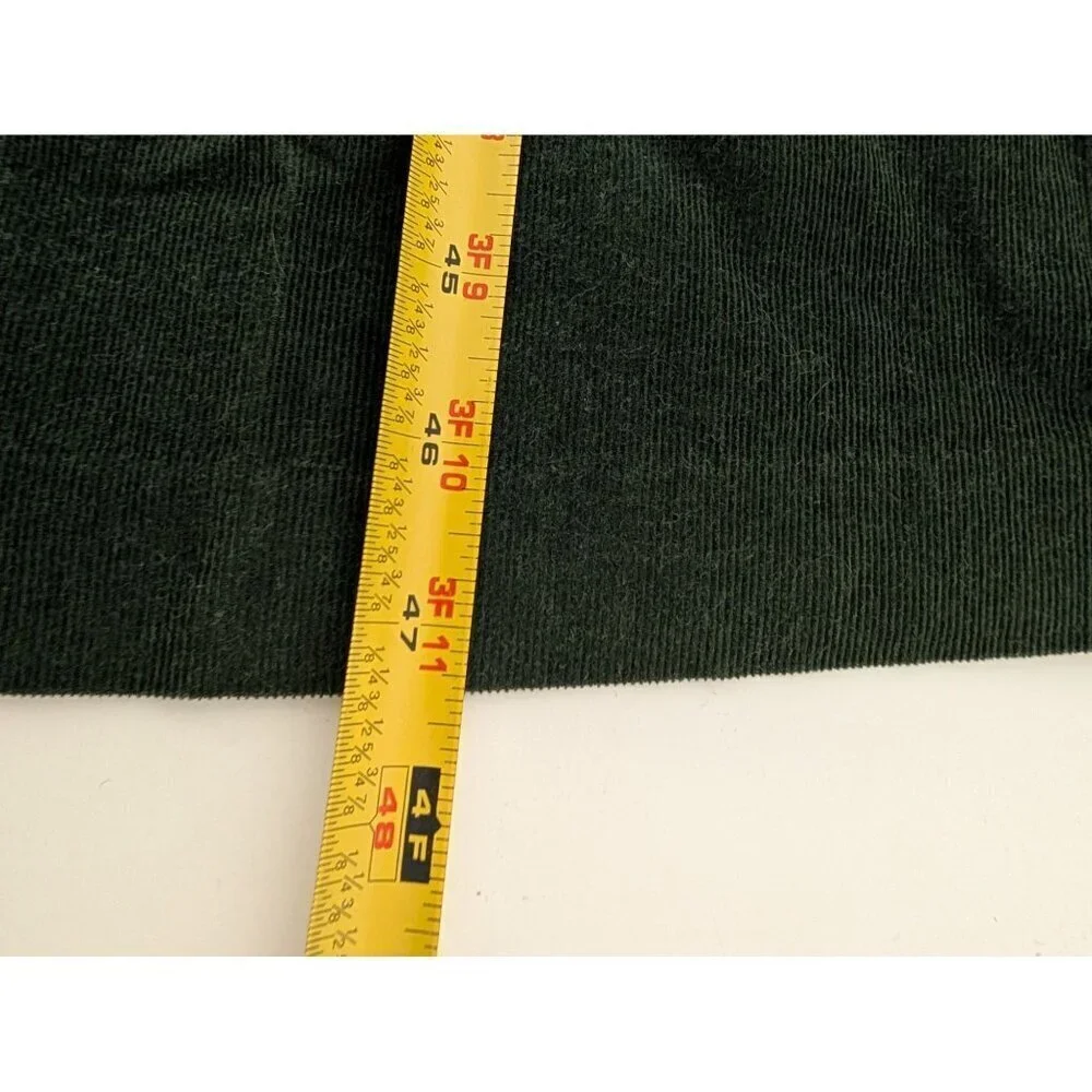 Talbots Corduroy Midi Shirt Dress Womens Size 12 Green Cotton Pockets Sleeveless - Picture 9 of 9